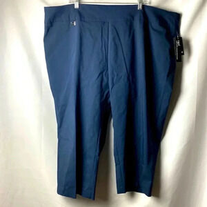 NWT ALFANI WOMEN TUMMY CONTROL CAPRI PANT NAVY BLUE WOMENS PLUS SIZE 28W